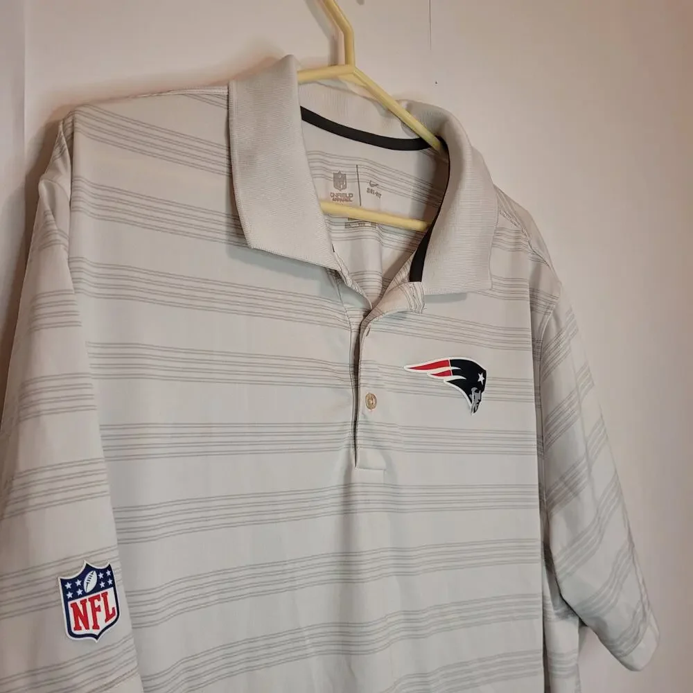 Nike On Field Mens Dri Fit New England Patriots Athletic Polo Shirt Size XXL